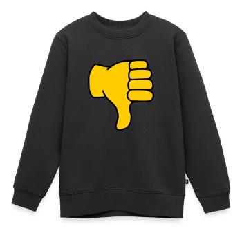 Emoji Daumen runter Skizze Farbe - Kinder Premium Organic Sweatshirt - Schwarz - Vorne - AI Model Kid Female (0cm)