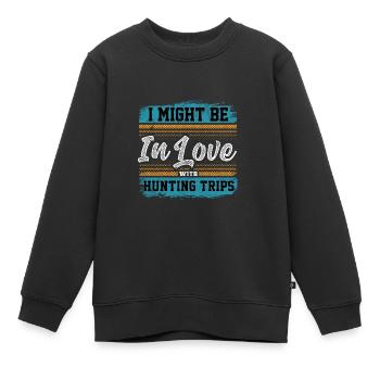 Je pourrais être amoureux des voyages de chasse Graphique - Sweat Premium enfant bio - noir - Devant - AI Model Kid Female (0cm)