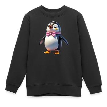 Pingouin Sandra voit ses amis - Sweat Premium enfant bio - noir - Devant - AI Model Kid Female (0cm)