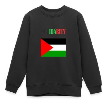 Palestine Design - Sweat Premium enfant bio - noir - Devant - AI Model Kid Female (0cm)