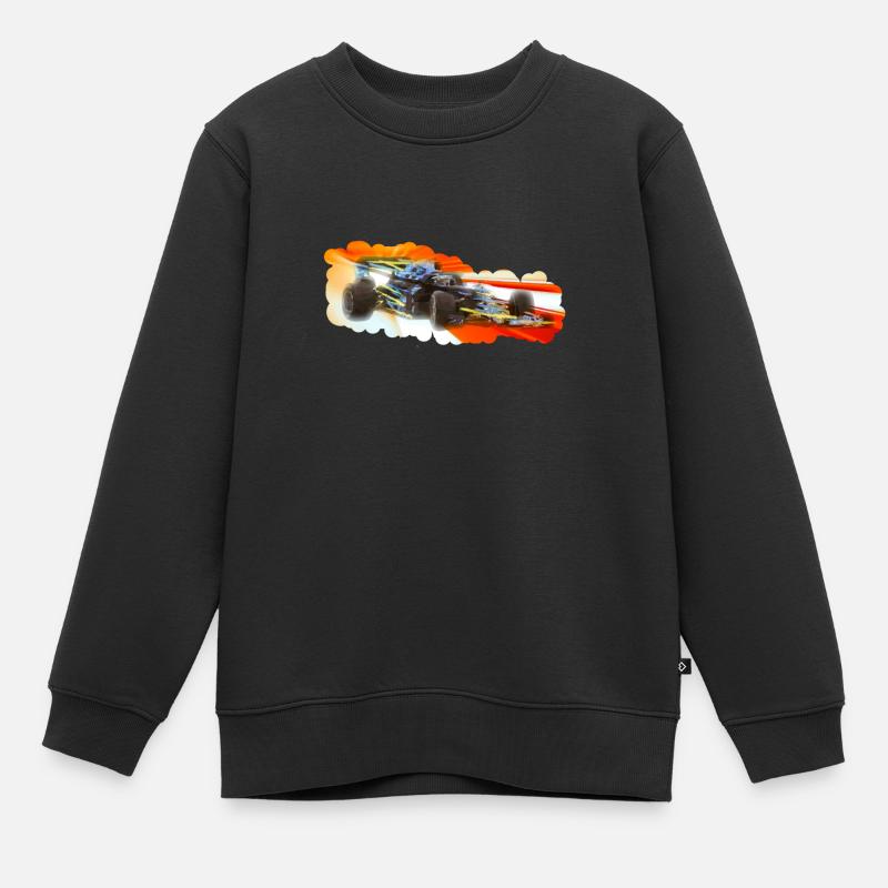 Voiture de course - Sweat Premium enfant bio - noir