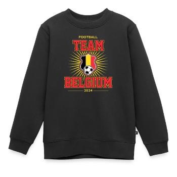 Belgien 2024 - Kinder Premium Organic Sweatshirt - Schwarz - Vorne - AI Model Kid Female (0cm)