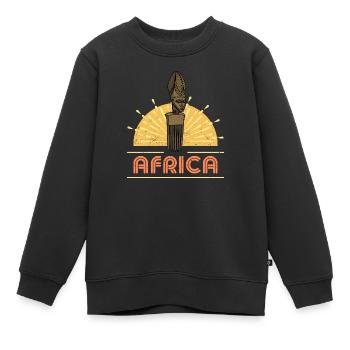 Kamm haar Afro Frisur Spitzhacke Afrkia Geschichte - Kinder Premium Organic Sweatshirt - Schwarz - Vorne - AI Model Kid Female (0cm)