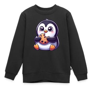 Pinguin Cookie Süßer Nachtisch Keks - Kinder Premium Organic Sweatshirt - Schwarz - Vorne - AI Model Kid Female (0cm)