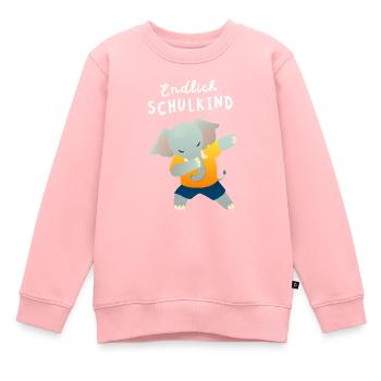 Endlich Schulkind Elefant Einschulung - Kinder Premium Organic Sweatshirt - Rosa - Vorne - AI Model Kid Female (0cm)