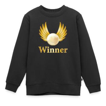 Golf Sieger Golfball Platz Geschenk Trophäe Sport - Kinder Premium Organic Sweatshirt - Schwarz - Vorne - AI Model Kid Female (0cm)