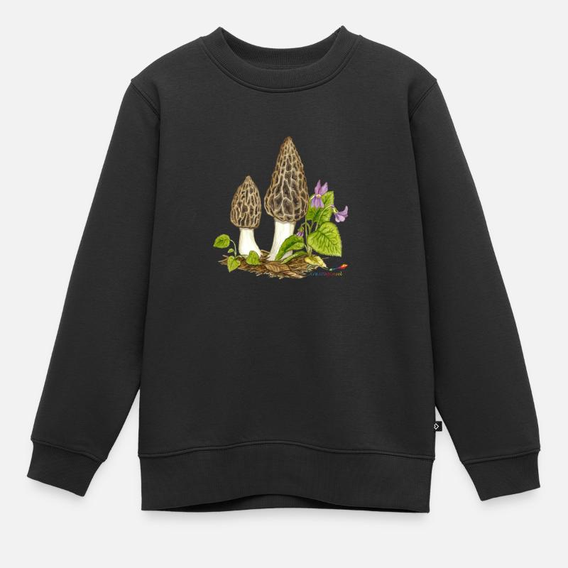 Spitz-Morchel - Kinder Premium Organic Sweatshirt - Schwarz