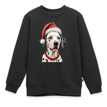 Weihnachten Dalmatiner Hund - Kinder Premium Organic Sweatshirt - Schwarz - Vorne - AI Model Kid Female (0cm)