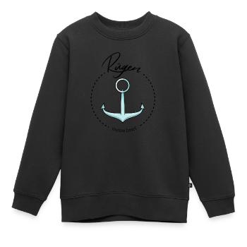 Rügen meine Insel cooler Spruch mit Anker Meer - Kinder Premium Organic Sweatshirt - Schwarz - Vorne - AI Model Kid Female (0cm)