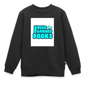 J’ai lu des livres interdits 33 - Sweat Premium enfant bio - noir - Devant - AI Model Kid Female (0cm)