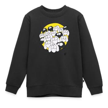 Schafe beobachten Dich - Kinder Premium Organic Sweatshirt - Schwarz - Vorne - AI Model Kid Female (0cm)