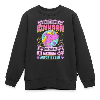 Licorne - brochette d’idiots - Sweat Premium enfant bio - noir - Devant - AI Model Kid Female (0cm)