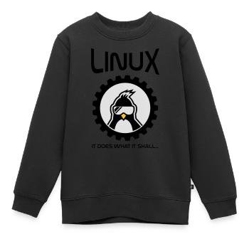 linux tut was es soll - Kinder Premium Organic Sweatshirt - Schwarz - Vorne - AI Model Kid Female (0cm)