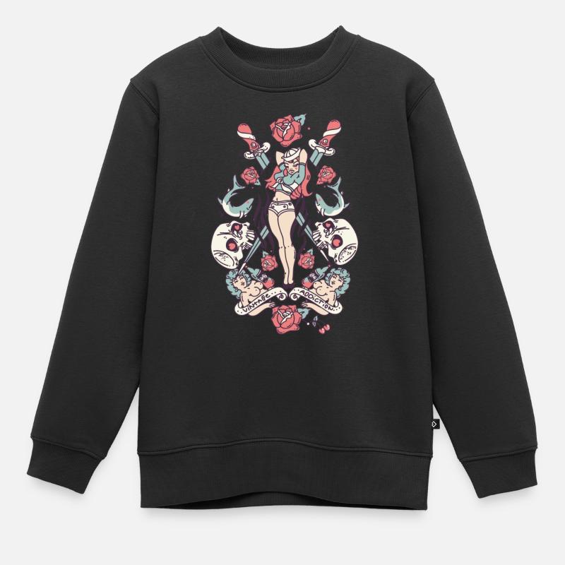 OLD TATTOO - Sweat Premium enfant bio - noir