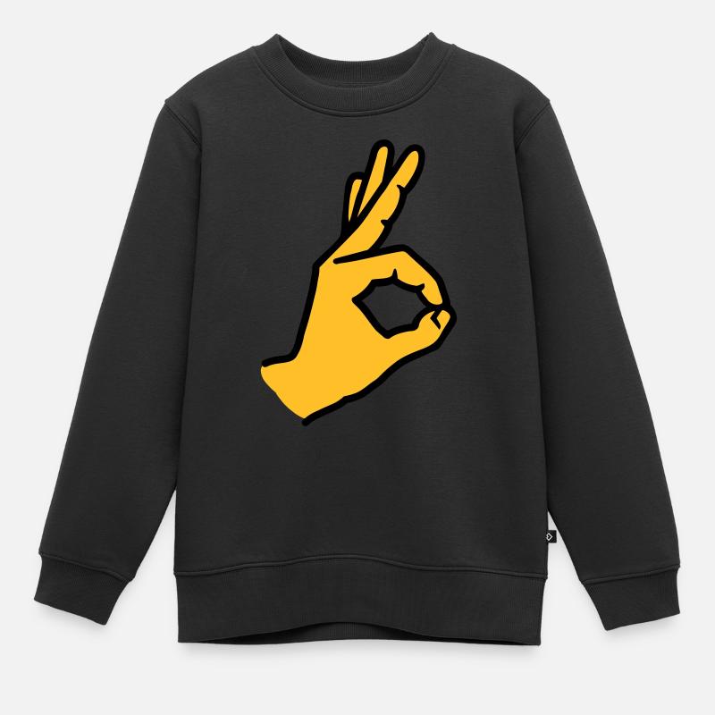 Doigt - Sweat Premium enfant bio - noir