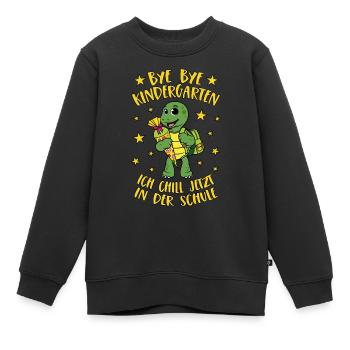 Bye Bye Kindergarten Schildkröte Chillen Schule - Kinder Premium Organic Sweatshirt - Schwarz - Vorne - AI Model Kid Female (0cm)