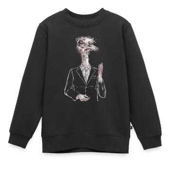 Analyst Ostrich - Kinder Premium Organic Sweatshirt - Schwarz - Vorne - AI Model Kid Female (0cm)