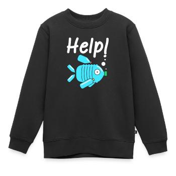 Plastique changement climatique protection de l'environnement - Sweat Premium enfant bio - noir - Devant - AI Model Kid Female (0cm)