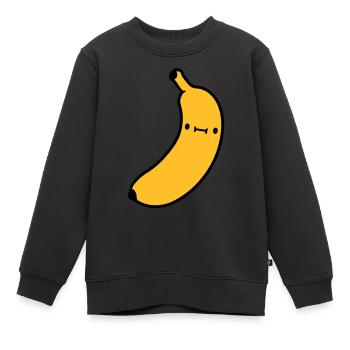 kleine suesse banane mit - Kinder Premium Organic Sweatshirt - Schwarz - Vorne - AI Model Kid Female (0cm)