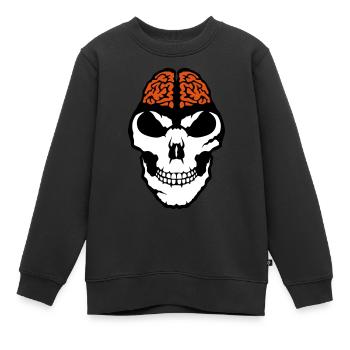 Gehirn Gehirn Tod Gehirn Skull - Kinder Premium Organic Sweatshirt - Schwarz - Vorne - AI Model Kid Female (0cm)