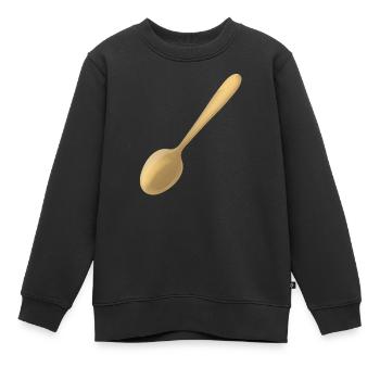 une cuillère d'or - Sweat Premium enfant bio - noir - Devant - AI Model Kid Female (0cm)