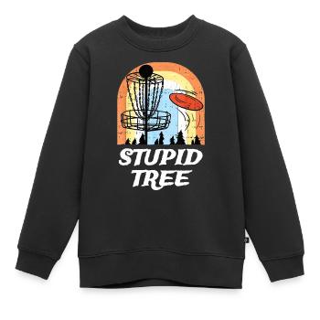 Disc Golf Dummbaum Vintage - Kinder Premium Organic Sweatshirt - Schwarz - Vorne - AI Model Kid Female (0cm)