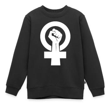 Le féminisme femme cadeau feminist - Sweat Premium enfant bio - noir - Devant - AI Model Kid Female (0cm)