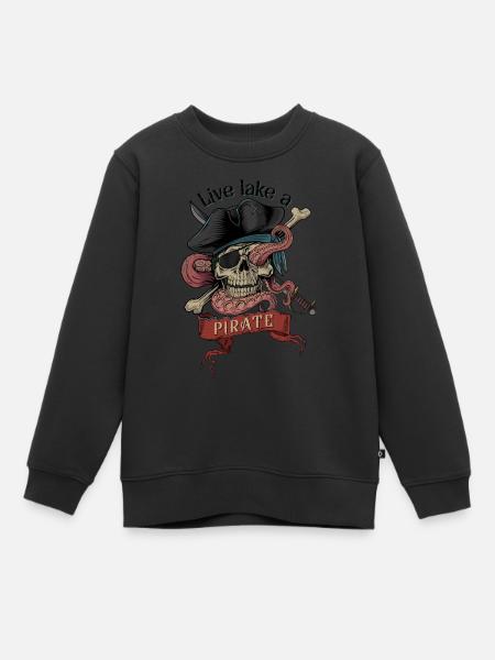 Pirate pirate tête pirate bateau pirate - Sweat Premium enfant bio - noir