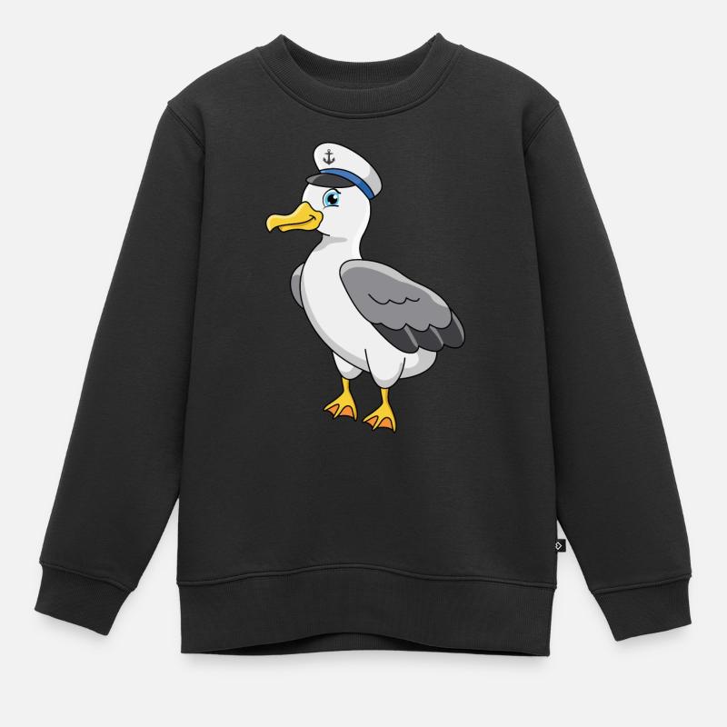 Möwe - Kinder Premium Organic Sweatshirt - Schwarz