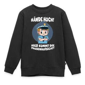 Einschulung Polizist Polizei Schulstart - Kinder Premium Organic Sweatshirt - Schwarz - Vorne - AI Model Kid Female (0cm)