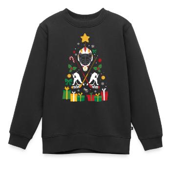 Eishockey Weihnachten Geschenk Xmas Ice Hockey - Kinder Premium Organic Sweatshirt - Schwarz - Vorne - AI Model Kid Female (0cm)