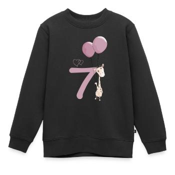 Kleine niedliche Baby Giraffe zum 7. Geburtstag - Kinder Premium Organic Sweatshirt - Schwarz - Vorne - AI Model Kid Female (0cm)