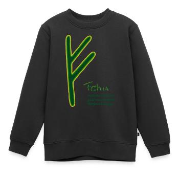 fehu - Kinder Premium Organic Sweatshirt - Schwarz - Vorne - AI Model Kid Female (0cm)