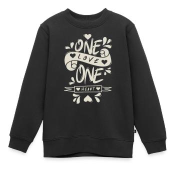 One Love One Heart - Kids Premium Organic Sweatshirt - black - Front - AI Model Kid Female (0cm)