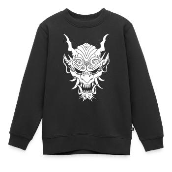 Démon gothique blanc - Sweat Premium enfant bio - noir - Devant - AI Model Kid Female (0cm)