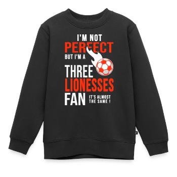 Frauenfußball Three Lionesses Fan - Kinder Premium Organic Sweatshirt - Schwarz - Vorne - AI Model Kid Female (0cm)