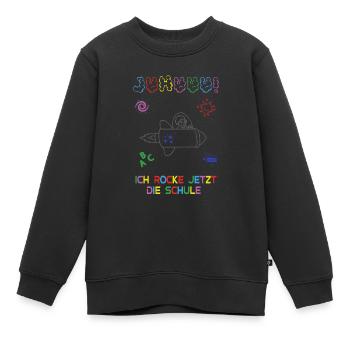 lustiges Design für einen galaktischen Schulstart - Kinder Premium Organic Sweatshirt - Schwarz - Vorne - AI Model Kid Female (0cm)