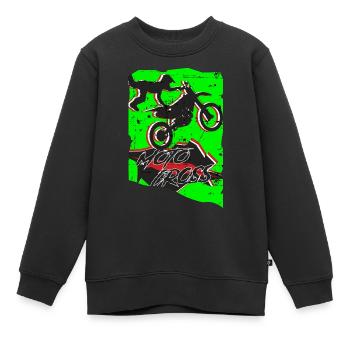 Cascade de motocross - Sweat Premium enfant bio - noir - Devant - AI Model Kid Female (0cm)