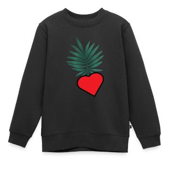 HERZ. HERZ. VALENTINSTAG. LIEBE. LIEBE. HERZ - Kinder Premium Organic Sweatshirt - Schwarz - Vorne - AI Model Kid Female (0cm)