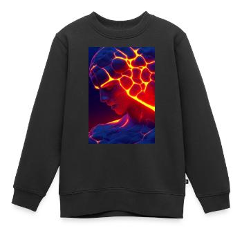 Homme de lave - Sweat Premium enfant bio - noir - Devant - AI Model Kid Female (0cm)
