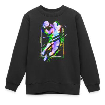 Basketball - Joueurs de basket-ball - Équipe de basket-ball - Sweat Premium enfant bio - noir - Devant - AI Model Kid Female (0cm)