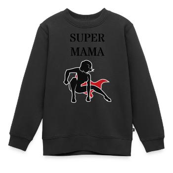 super maman - Meilleure maman du monde - Sweat Premium enfant bio - noir - Devant - AI Model Kid Female (0cm)