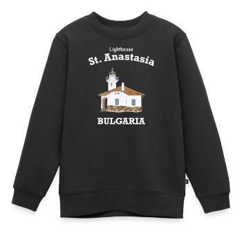 Bulgarie Phare Monastère Île Sainte Anastasie - Sweat Premium enfant bio - noir - Devant - AI Model Kid Female (0cm)