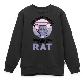 Ratte als Haustier - Kinder Premium Organic Sweatshirt - Schwarz - Vorne - AI Model Kid Female (0cm)