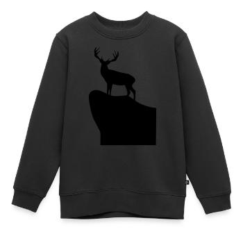 Horst - Kinder Premium Organic Sweatshirt - Schwarz - Vorne - AI Model Kid Female (0cm)