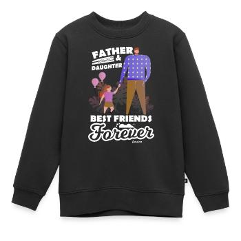 Vater und Tochter - Kinder Premium Organic Sweatshirt - Schwarz - Vorne - AI Model Kid Female (0cm)