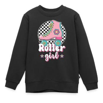 Roller Girl Rollschuh Rollschuhläuferin Geschenk - Kinder Premium Organic Sweatshirt - Schwarz - Vorne - AI Model Kid Female (0cm)