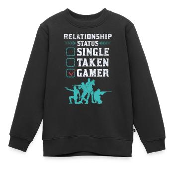 Relationship Status Gamer Design - Kinder Premium Organic Sweatshirt - Schwarz - Vorne - AI Model Kid Female (0cm)