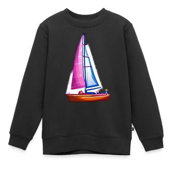 Segelsport Segeln Segelboot Segler Segelschiff - Kinder Premium Organic Sweatshirt - Schwarz - Vorne - AI Model Kid Female (0cm)
