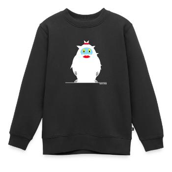 Mrs Yeti - Charakter - Kinder Premium Organic Sweatshirt - Schwarz - Vorne - AI Model Kid Female (0cm)